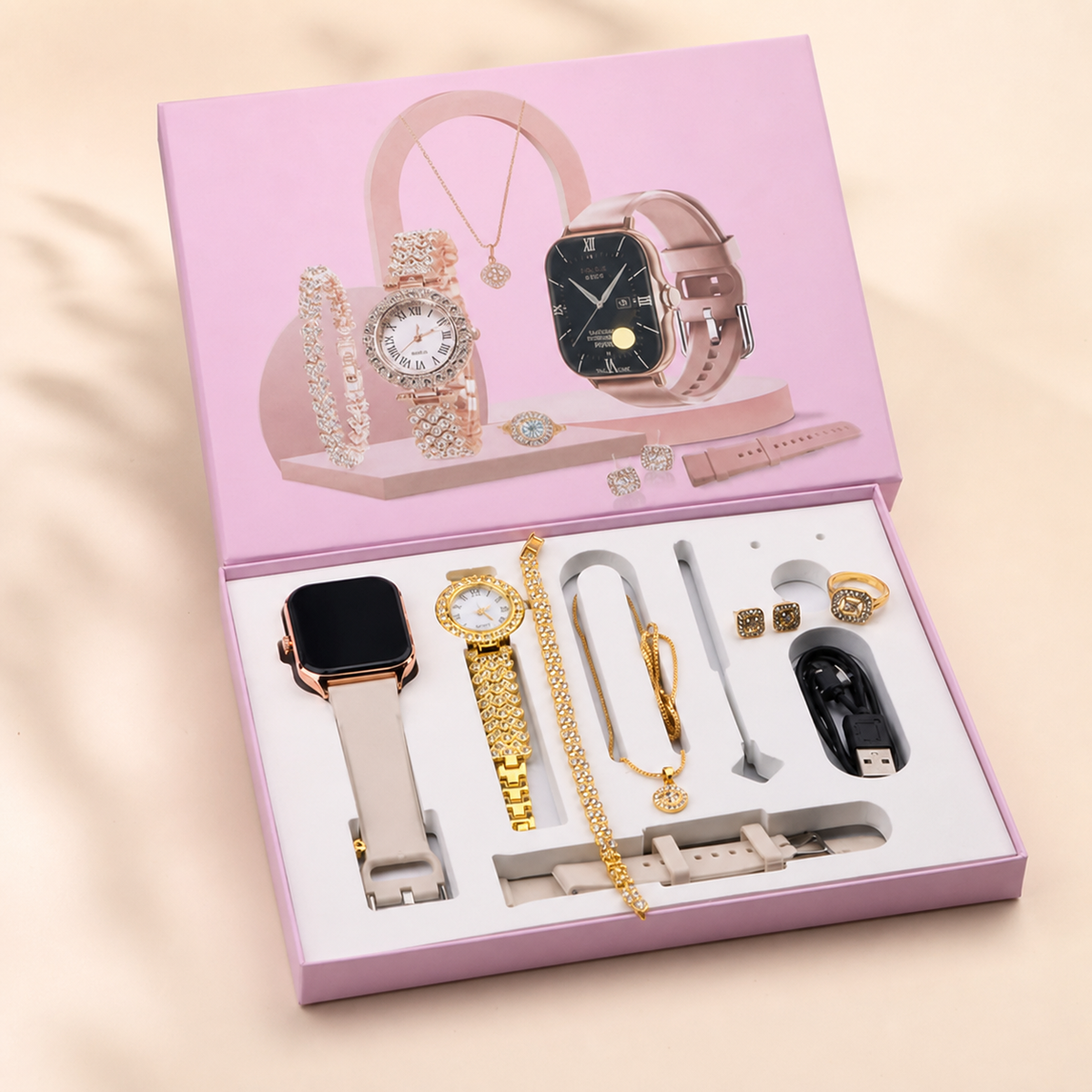 Coffret Élégance – Montre & Bijoux
