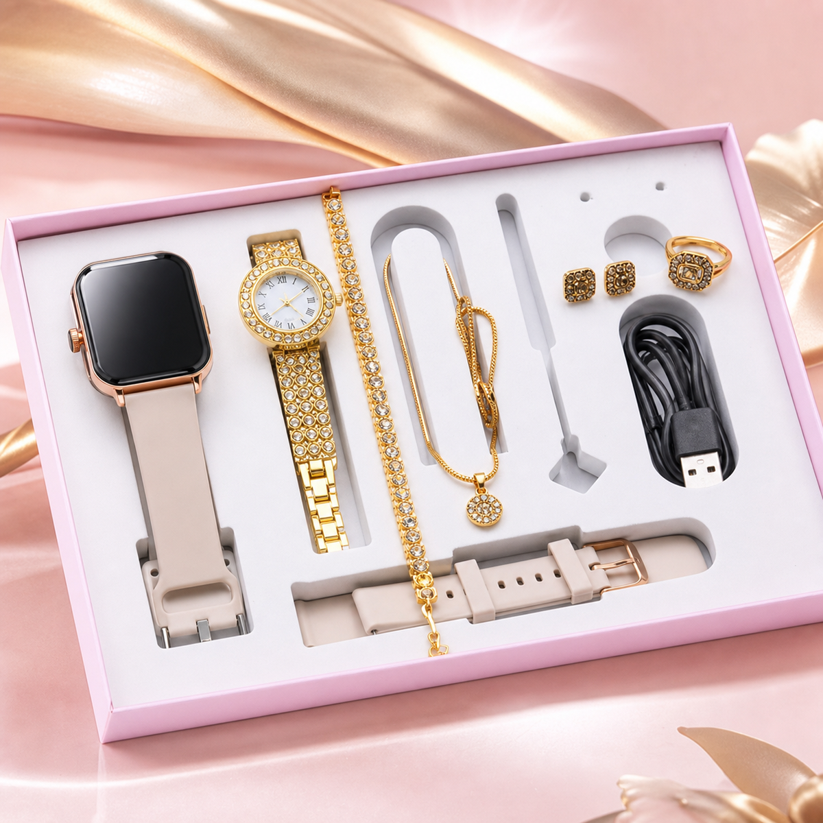 Coffret Élégance – Montre & Bijoux